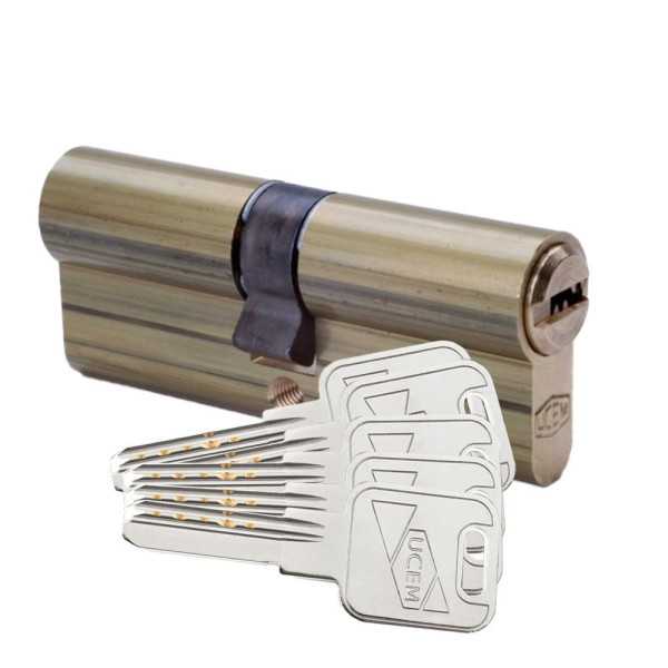 Cilindro de Seguridad Europerfil 33-38 Latón, Leva Larga. 2000S2LP3338LL UCEM