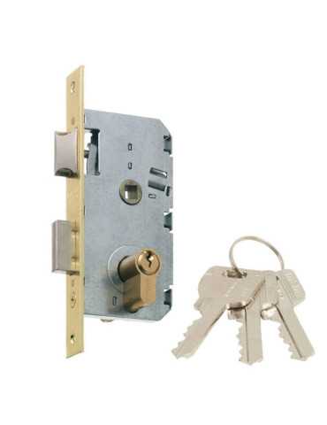 Cerradura, Embutir, 1 Punto, con Picaporte y Palanca Reversible, Acabado Latón, Modelo 2501-245AN311 MCM