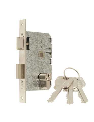 Cerradura, Embutir, 1 Punto, con Picaporte y Palanca Reversible, Acabado Niquel, Modelo 2501-135AN311 MCM