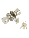 Cerradura con Pomo, Cilindro Exterior y Pomo Libre en Interior, Modelo 508-4-4-70, Acabado Inoxidable MCM