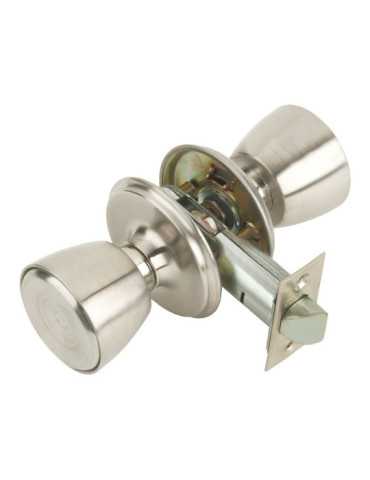 Cerradura con Pomo, Pomo Libre en Exterior y Interior, Modelo 510-4-4-70, Acabado Inoxidable MCM