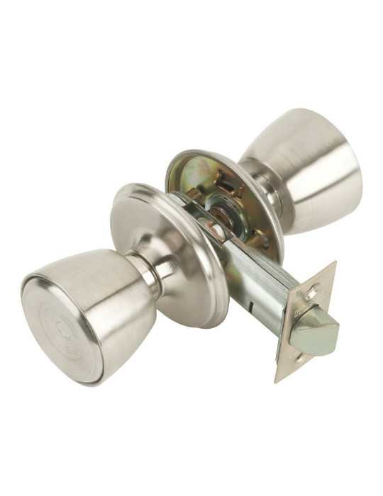 Cerradura con Pomo, Pomo Libre en Exterior y Interior, Modelo 510-4-4-70, Acabado Inoxidable MCM