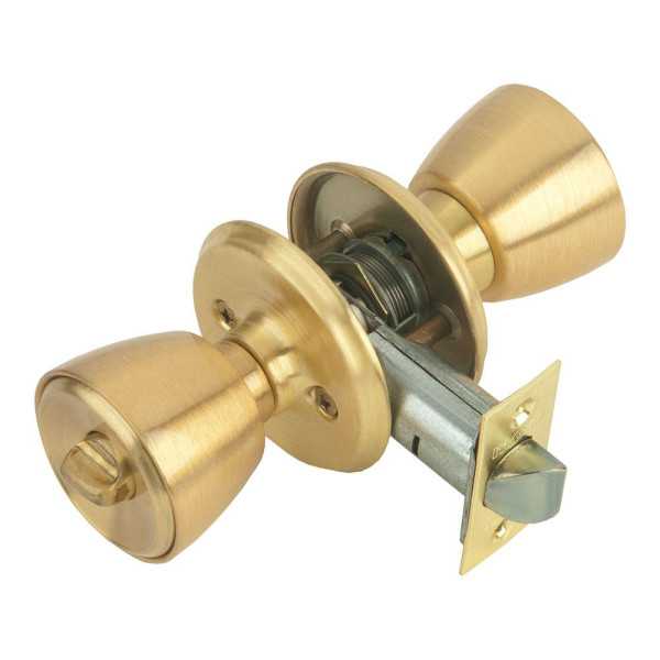 Cerradura con Pomo, Pomo con Condena, Modelo 509B-3-3-70, Acabado Latón MCM