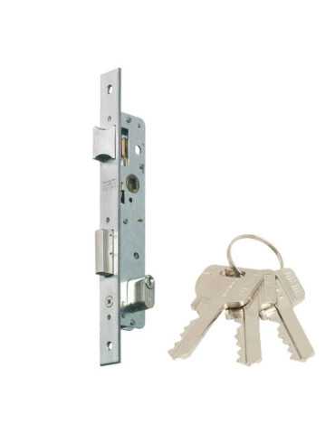 Cerradura, Embutir, 1 Punto, con Picaporte y Palanca Reversible, Acabado Inoxidable, Modelo 1550-21 MCM