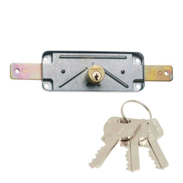 Cerradura, Sobreponer, Modelo 1511AV, para Puertas Metálicas, con Doble Cilindro MCM