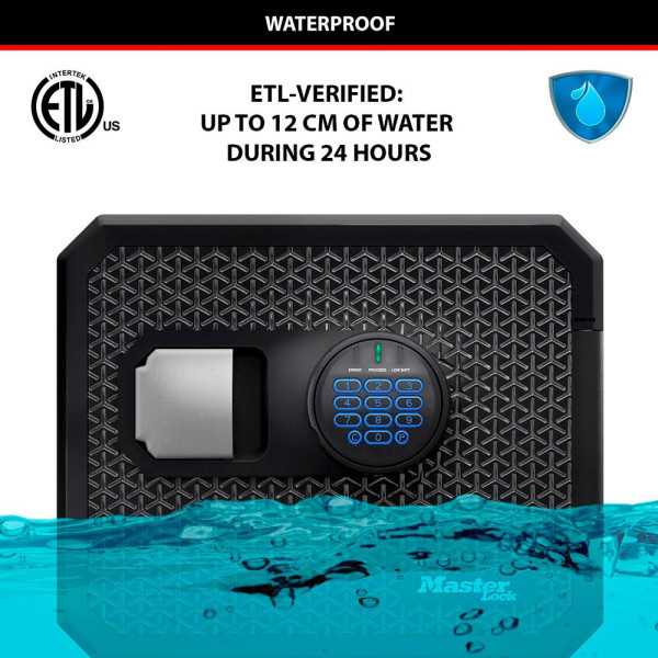 Caja Fuerte Ignífuga y Resistente al Agua con Combinación Electrónica, 22,9 L, 41,7 x 47,8 x 34,8 cm MASTER LOCK