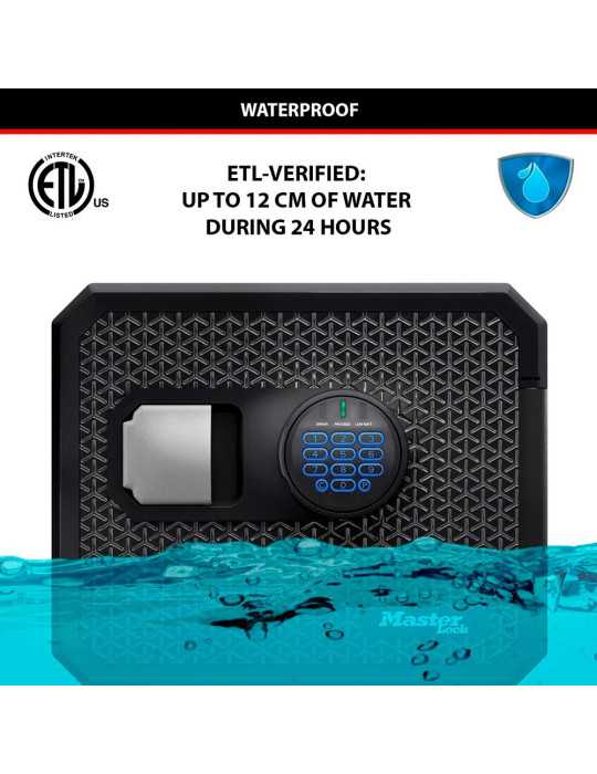 Caja Fuerte Ignífuga y Resistente al Agua con Combinación Electrónica, 22,9 L, 41,7 x 47,8 x 34,8 cm MASTER LOCK