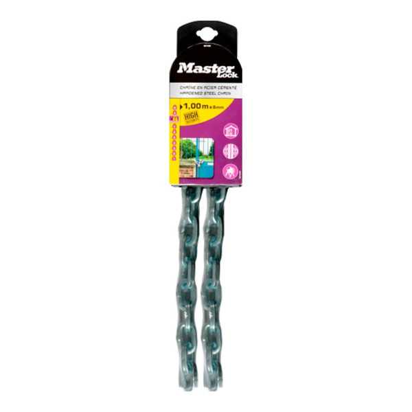 Cadena de Acero Cementado con Recubrimiento de Vinilo Ø8 mm x 1 m, Blister MASTER LOCK
