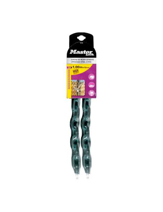 Cadena de Acero Cementado con Recubrimiento de Vinilo Ø10 mm x 1 m, Blister MASTER LOCK