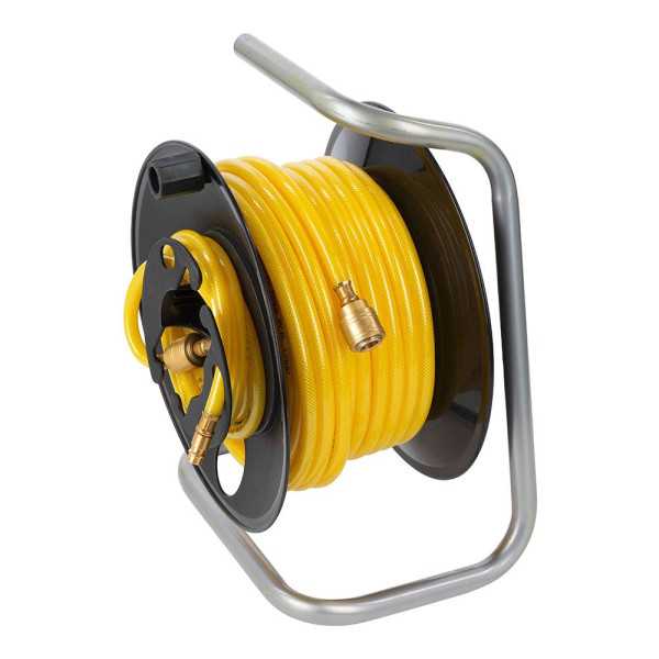 Enrollador Portátil con Manguera PVC para Aire, 20 m POWERPLUS