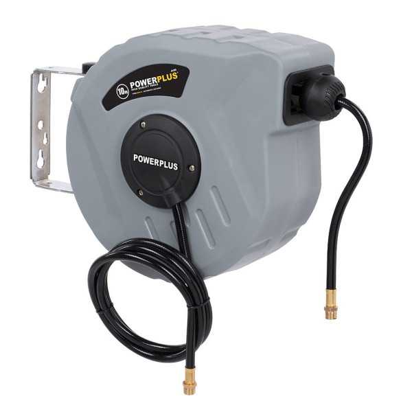 Enrollador Automático con Manguera Aire Comprimido, 10 m POWERPLUS