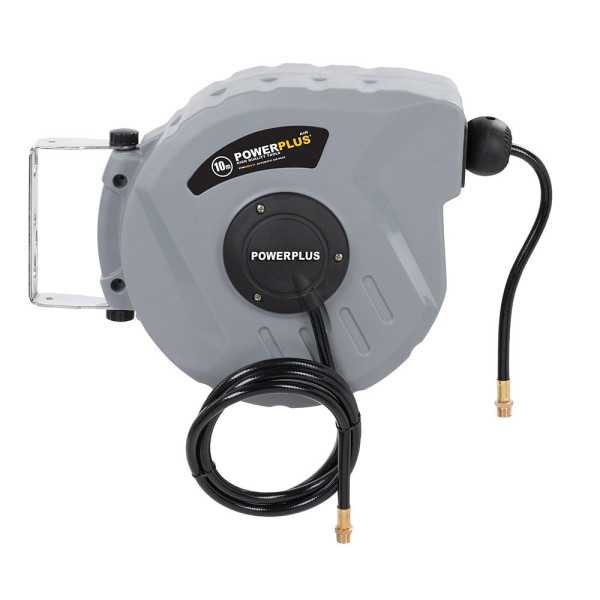 Enrollador Automático con Manguera Aire Comprimido, 10 m POWERPLUS