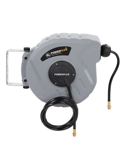 Enrollador Automático con Manguera Aire Comprimido, 10 m POWERPLUS