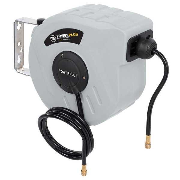 Enrollador Automático con Manguera Aire Comprimido, 10 m POWERPLUS