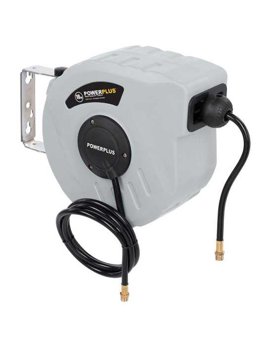 Enrollador Automático con Manguera Aire Comprimido, 10 m POWERPLUS