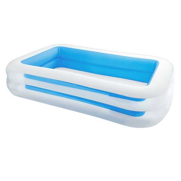 Piscina Hinchable Rectangular PVC con 2 Cámaras de Aire, Depuradora No Incluida, 262 x 175 x 56 cm INTEX