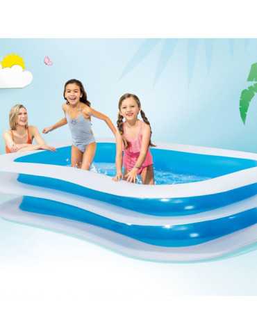 Piscina Hinchable Rectangular PVC con 2 Cámaras de Aire, Depuradora No Incluida, 262 x 175 x 56 cm INTEX 2