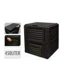 Caja de Compostaje Color Negro 450 L 80 x 80 x 81 cm