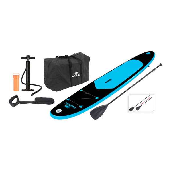 Tabla de Paddle Surf Waikiki Azul y Negro Hinchable, 281 x 71 x 10 cm XQMAX
