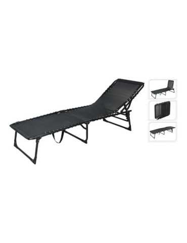 Tumbona Plegable Metálica Color Negro 190 x 56 x 86 cm REDCLIFFS