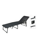 Tumbona Plegable Metálica Color Negro 190 x 56 x 86 cm REDCLIFFS