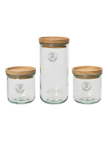 Tarros de Almacenamiento de Cristal Reciclado, 3 uds