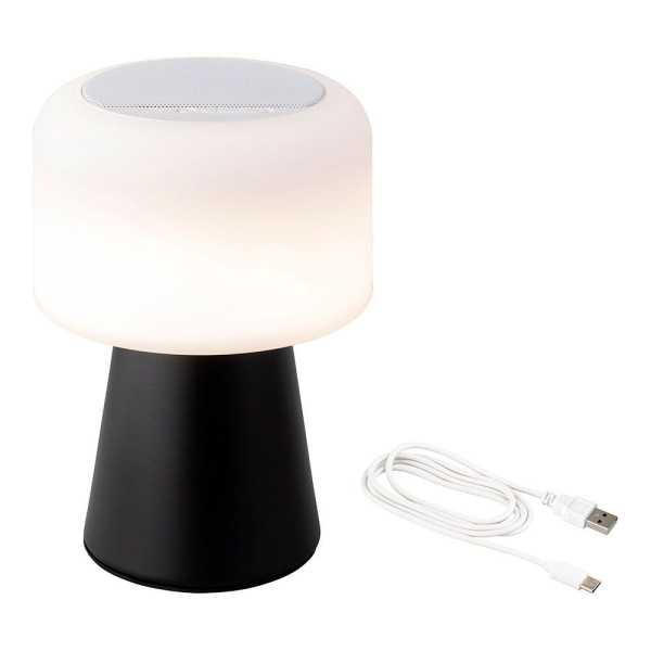 Lámpara LED con Altavoz Bluetooth Recargable para Exterior y Interior Color Negro 22,5 cm LUMINEO