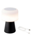 Lámpara LED con Altavoz Bluetooth Recargable para Exterior y Interior Color Negro 22,5 cm LUMINEO