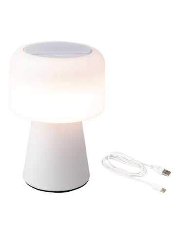 Lámpara LED con Altavoz Bluetooth Recargable para Exterior y Interior Color Blanco 22,5 cm LUMINEO