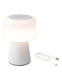 Lámpara LED con Altavoz Bluetooth Recargable para Exterior y Interior Color Blanco 22,5 cm LUMINEO