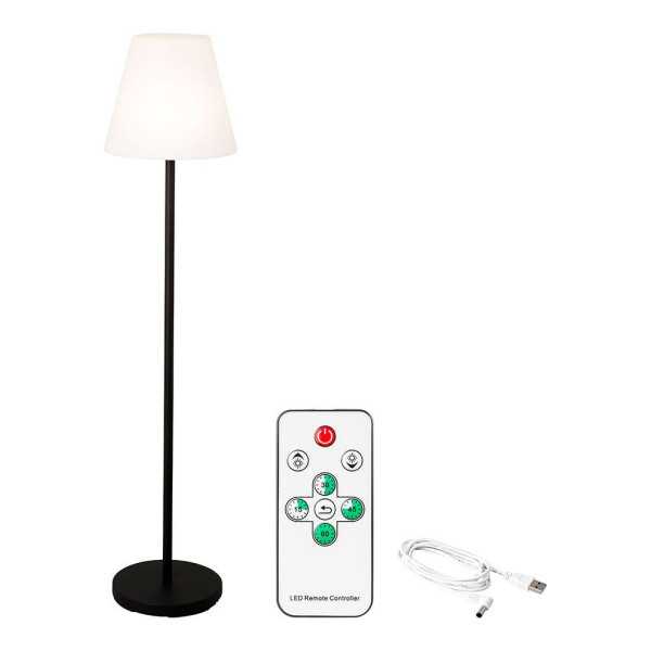 Lámpara de Pie para Exterior y Interior Recargable con Mando A Distancia Color Blanco y Negro 150 cm LUMINEO