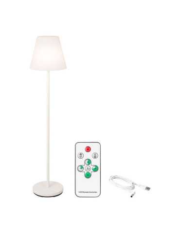 Lámpara de Pie para Exterior y Interior Recargable con Mando A Distancia Color Blanco 150 cm LUMINEO