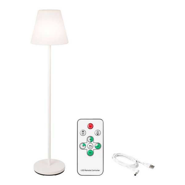 Lámpara de Pie para Exterior y Interior Recargable con Mando A Distancia Color Blanco 150 cm LUMINEO