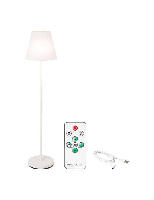 Lámpara de Pie para Exterior y Interior Recargable con Mando A Distancia Color Blanco 150 cm LUMINEO