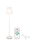Lámpara de Pie para Exterior y Interior Recargable con Mando A Distancia Color Blanco 150 cm LUMINEO