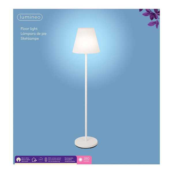 Lámpara de Pie para Exterior y Interior Recargable con Mando A Distancia Color Blanco 150 cm LUMINEO