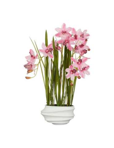 Maceta Cymbidium Orquidea Barco Rosa, 40 x 49 x 81 cm MICA DECORATIONS