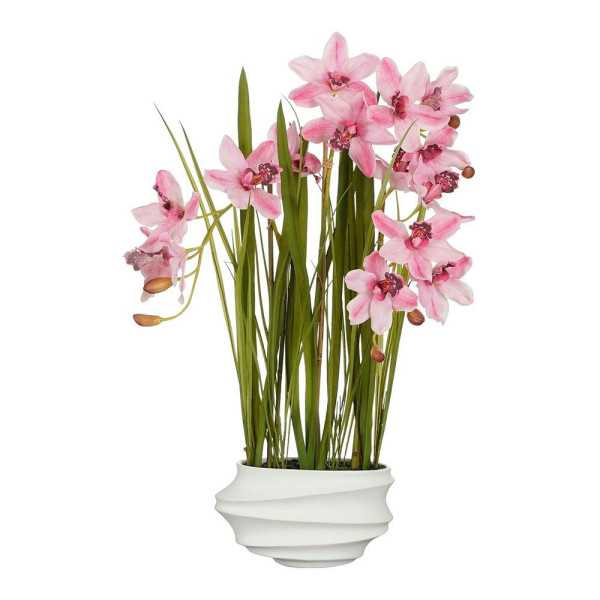 Maceta Cymbidium Orquidea Barco Rosa, 40 x 49 x 81 cm MICA DECORATIONS