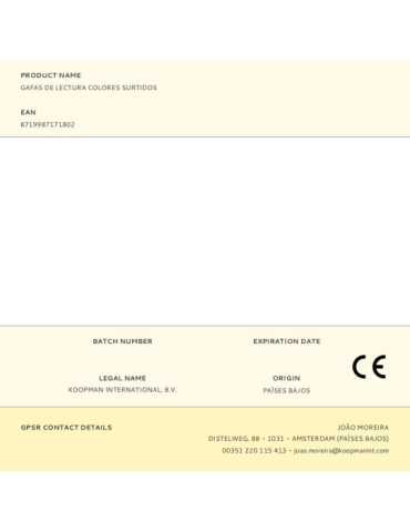 Lote de 30 Unidades Gafas de Lectura Colores Surtidos, Expositor 30 uds EYE CATCHER 2