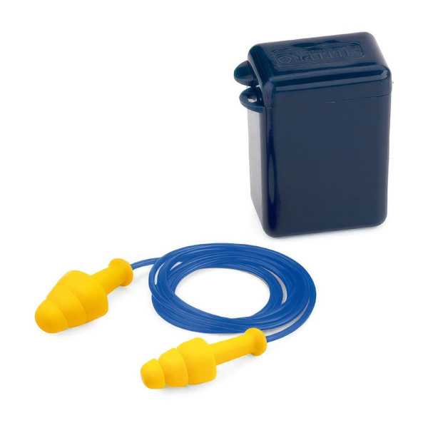 Tapones Auditivos Fit Basic Reutilizables de TPR con Cordón, Caja 100 uds STEELPRO