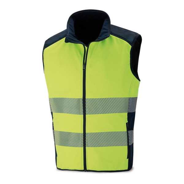 Chaleco de Alta Visibilidad Softshell Amarillo Fluor Talla M MARCA