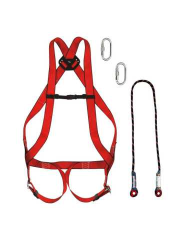 Kit Arnés Anticaídas 10 Basic, 1 Punto de Anclaje, Cuerda Ø11 mm, Conector MOD30 CLIMAX