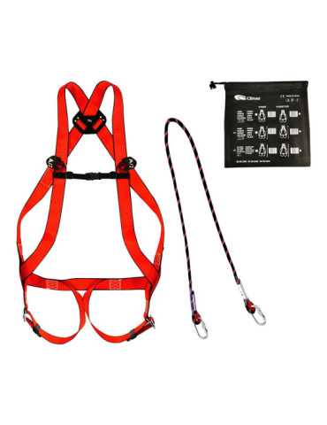 Kit Arnés Anticaídas 10 Basic Plus, 2 Puntos de Anclaje, Cuerda Ø11 mm, Conector MOD30 CLIMAX