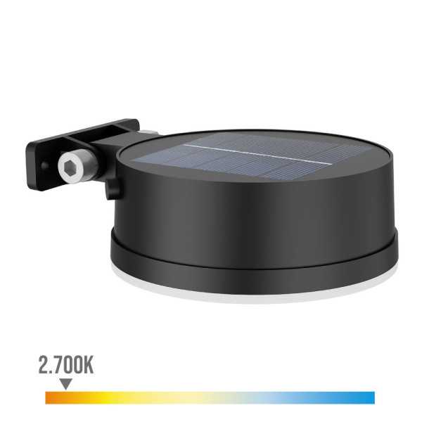 Aplique Solar Redondo, IP 44 1,5W, 200Im 2700K, Luz Cálida, Medidas: 11,2x4,6x14,1cm. PHILIPS
