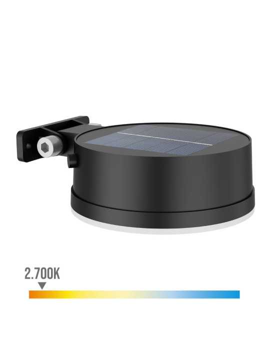 Aplique Solar Redondo, IP 44 1,5W, 200Im 2700K, Luz Cálida, Medidas: 11,2x4,6x14,1cm. PHILIPS