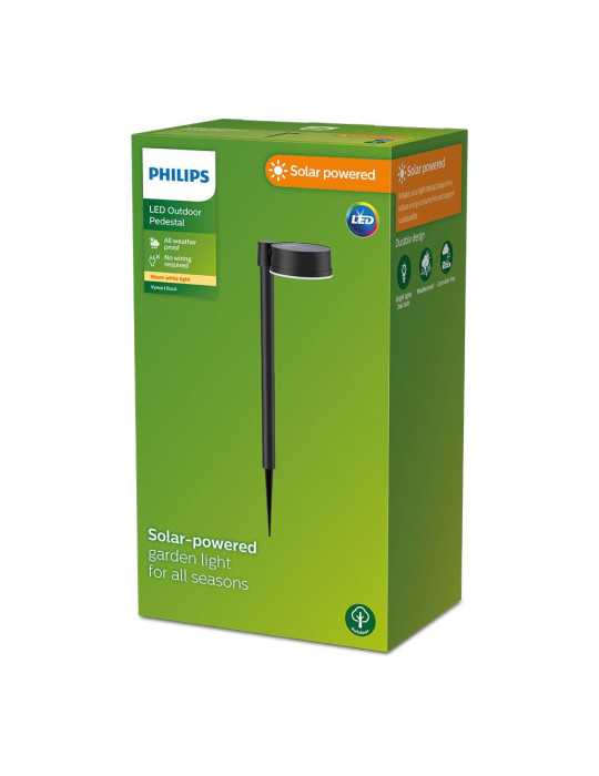 Estaca Solar Redondo, IP 44 1,5W, 200Im 2700K, Luz Cálida, Medidas: 11,2 x 14,2 x 54 cm PHILIPS