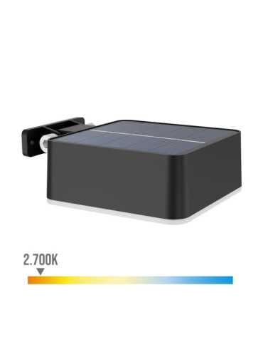 Aplique Solar Cuadrado, IP 44 1,5W, 200Im 2700K, Luz Cálida, Medidas: 10,5x4,6x13,6cm. PHILIPS