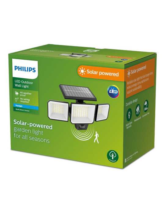 Aplique Solar Nysil con Sensor, Negro, 8,7 W, 5000 K, 1000 lm PHILIPS