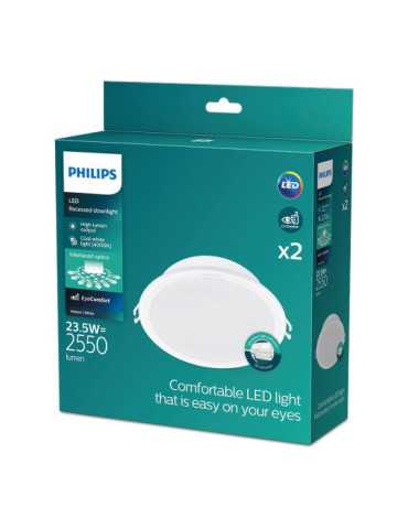 Downlight LED Empotrable Modelo Meson Color Blanco 23,5 W 4000 K 2550 Im Ø21,5 cm, Pack 2 unidades PHILIPS 2