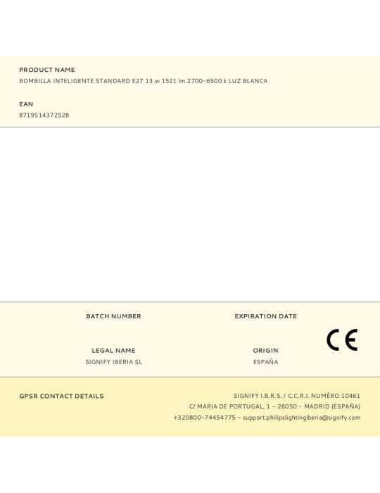 Bombilla Inteligente Standard E27 13 w 1521 lm 2700-6500 k Luz Blanca PHILIPS
